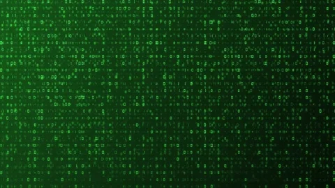 Glowing Matrix Digital Rain Background Showing Flow of Binary Codes Stock Footage 314188262
