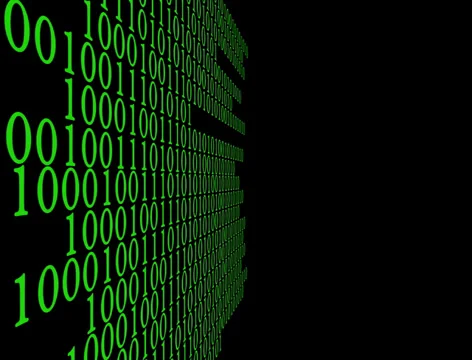 Glowing Matrix: Green Binary Code Creates Block of 1's and 0's 4/4 Stock Footage 27690570