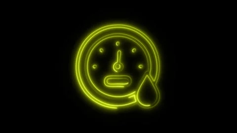 Glowing Measuring Hygrometer Icon in HD Video Neon Animation 库存影片 304556168