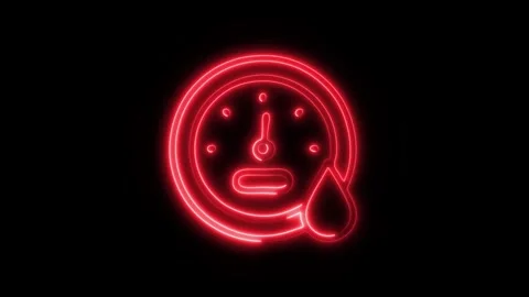 Glowing Measuring Hygrometer Icon in HD Video Neon Animation Vídeo Stock 304556171