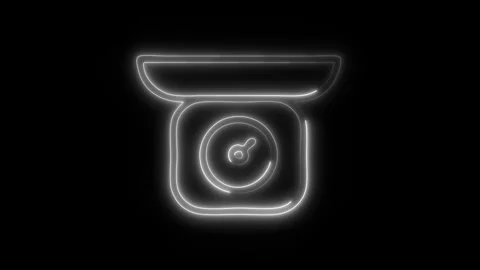 Glowing Measuring Kitchen Scale Icon in HD Video Neon Animation 库存影片 304556179