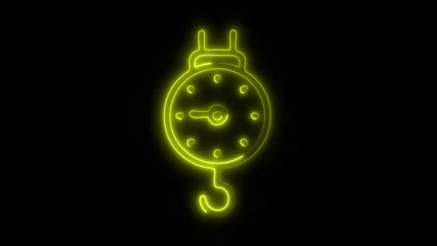 Glowing Measuring Luggage Scale Icon in HD Video Neon Animation 库存影片 304556163