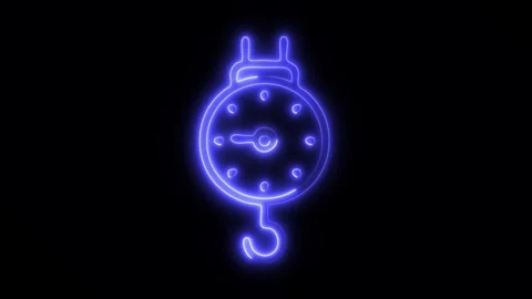 Glowing Measuring Luggage Scale Icon in HD Video Neon Animation Stock-Footage 304556164