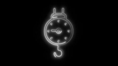 Glowing Measuring Luggage Scale Icon in HD Video Neon Animation Stock-Footage 304556165