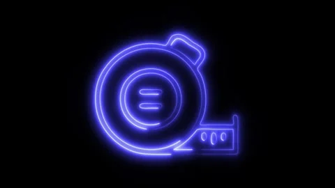 Glowing Measuring Tape Icon in HD Video Neon Animation Vidéo 304556154