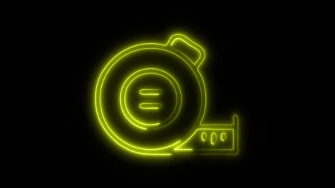 Glowing Measuring Tape Icon in HD Video Neon Animation 库存影片 304556155