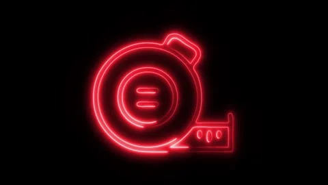 Glowing Measuring Tape Icon in HD Video Neon Animation 库存影片 304556159