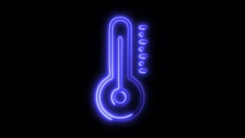 Glowing Measuring Thermometer Icon in HD Video Neon Animation 库存影片 304556148