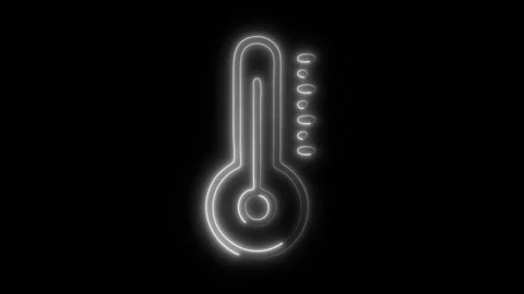 Glowing Measuring Thermometer Icon in HD Video Neon Animation 스톡 동영상 304556151