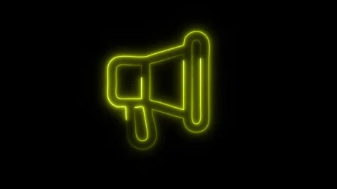 Glowing Megaphone Icon in HD Video Neon Animation 스톡 동영상 304555488
