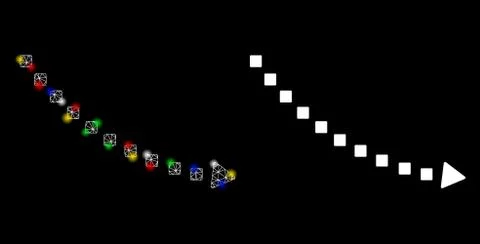 Glowing Mesh 2D Dotted Decline Trend Icon with Light Spots Stockillustratie