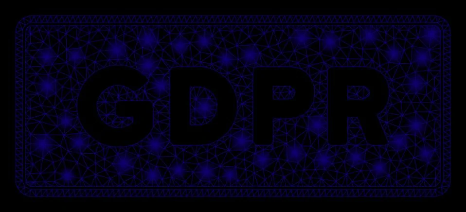 Glowing Mesh 2D GDPR Rectangle with Flash Spots イラスト素材