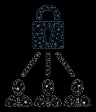 Glowing Mesh 2D Lock Managers with Flash Spots Illustrazione stock