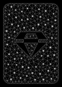 Glowing Mesh 2D Ruby Gaming Card with Flash Spots Stock Illustration