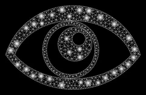 Glowing Mesh Carcass Eye with Light Spots Illustrazione stock