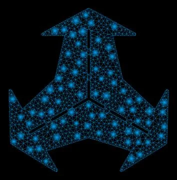 Glowing Mesh Carcass Intersection Directions with Flash Spots イラスト素材