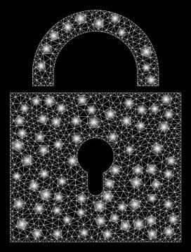 Glowing Mesh Carcass Lock with Flash Spots Stock-Illustration