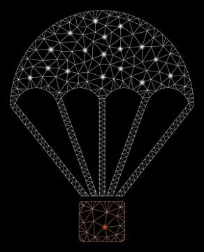Glowing Mesh Carcass Parachute with Flash Spots Illustrazione stock
