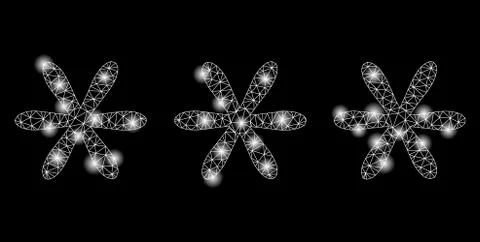 Glowing Mesh Carcass Password Code with Light Spots イラスト素材