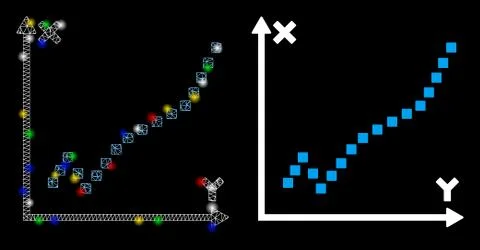 Glowing Mesh Network Function Plot Icon with Flash Spots Stock Illustration