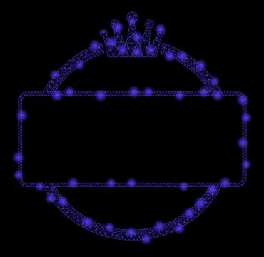 Glowing Mesh Wire Frame Crown Round and Rectangle Frame with Flash Spots Stock Illustration
