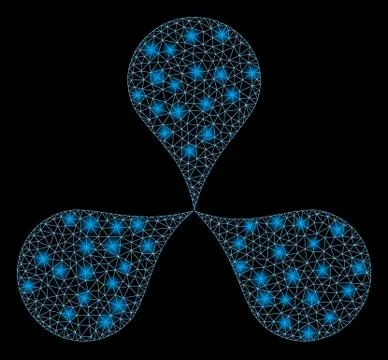 Glowing Mesh Wire Frame Map Pointers with Flash Spots Stock Illustration