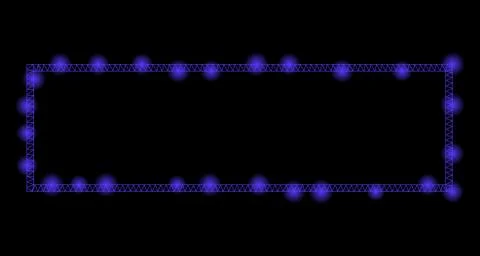 Glowing Mesh Wire Frame Rectangle Frame with Flare Spots Stock Illustration