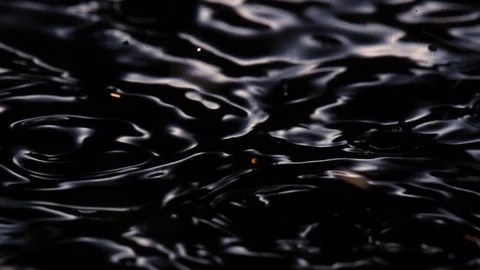 Glowing metal sphere dancing upon a mysterious dark fluid Stock Footage 120134785