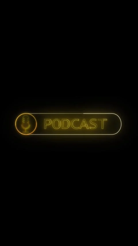 Glowing mic symbol animation vertical video. Streaming online radio and mod.. Stock Footage 341612947
