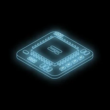 Glowing microchip cpu representing computing power and technology Stock-Illustration