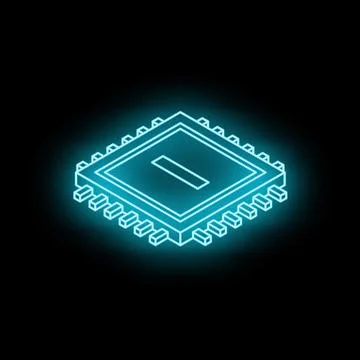 Glowing microchip representing advanced technology and innovation Illustrazione stock
