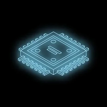 Glowing microchip representing advanced technology and innovation Illustrazione stock