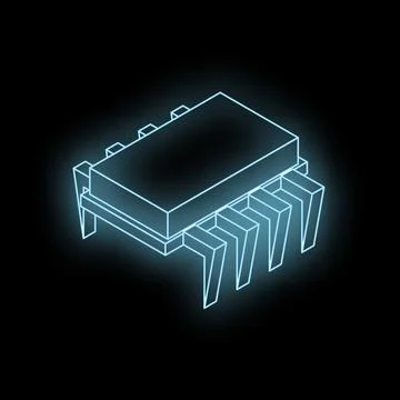 Glowing microchip symbolizing advanced technology and innovation Stock Illustration