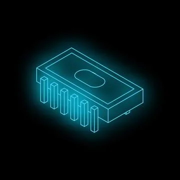 Glowing microchip symbolizing advanced technology and innovation Stock Illustration