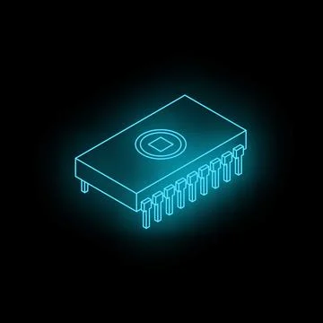 Glowing microchip symbolizing computing power and innovation Stock Illustration