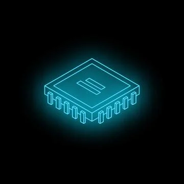 Glowing microchip symbolizing computing power in digital age Stock Illustration