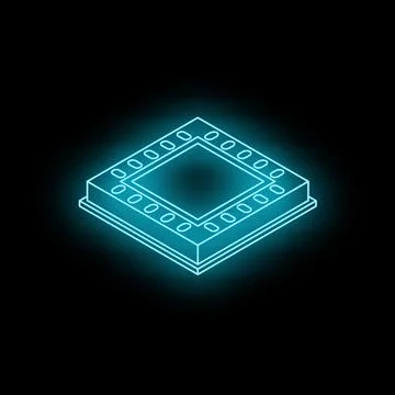 Glowing microchip symbolizing computing power and technology イラスト素材