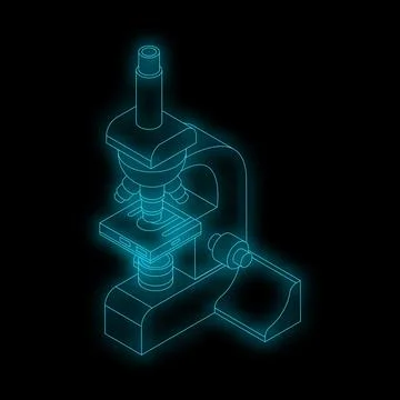 Glowing microscope representing scientific research and discovery Stock Illustration
