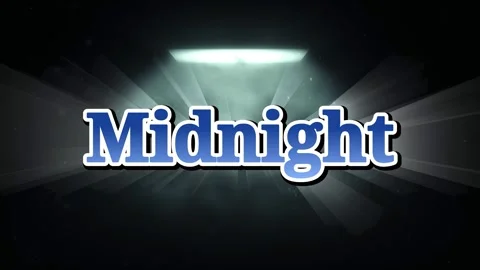 Glowing midnight text motion graphic overlay featuring ethereal light beams Video stock 343816886