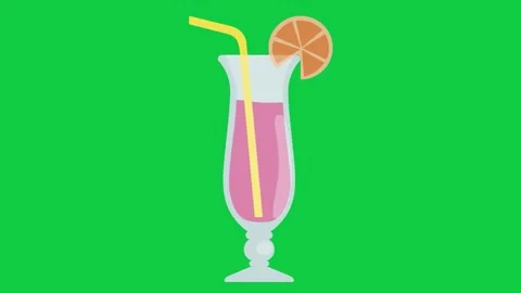 A glowing milkshake icon on a green screen for sweetness. Stock Footage 299045727