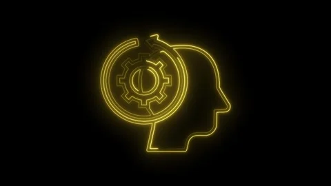 Glowing mindset mechanism innovation process artificial intelligence improv.. Stock Footage 312320420
