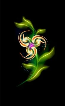 Glowing modern flower vector pattern. Colorful ornamental element floral Stock Illustration