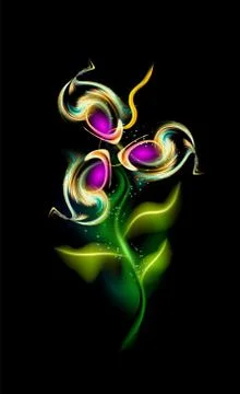 Glowing modern flower vector pattern. Colorful ornamental element floral Illustrazione stock