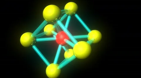 Glowing Molecular Model with Alpha Chanel Stock Footage 157522