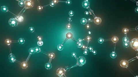 Glowing Molecules on Dark Background Looped 4K Video stock 265031762