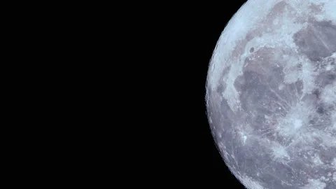 Glowing moon in the dark sky in midnight. moon time lapse. 스톡 동영상 222742271