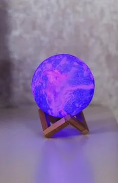 Glowing moon lamp Stock Photos