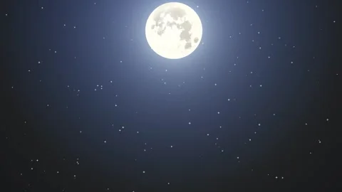 Glowing Moon with Starry Glitter Night Sky Background. Stock Footage 337088300