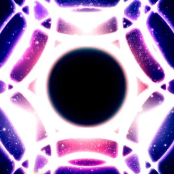 Glowing Mosaic Circles On Starry Space Background Stock Illustration
