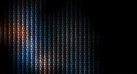 Glowing Mosaic of Vertical Light Bands Fading from Amber to Blue into Darknes Illustrazione stock